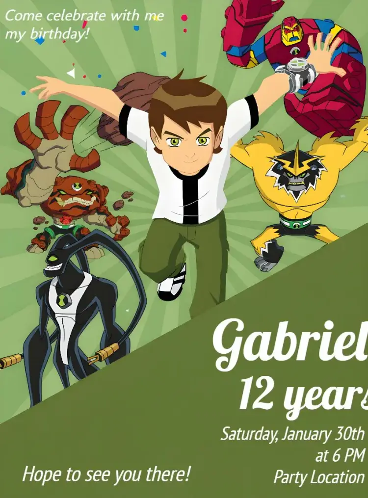 Ben 10 Watch invitation