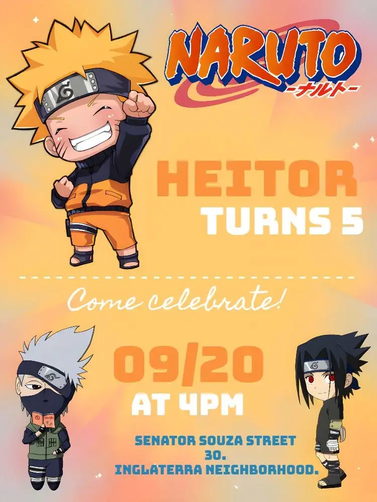 Naruto Akatsuki invitation