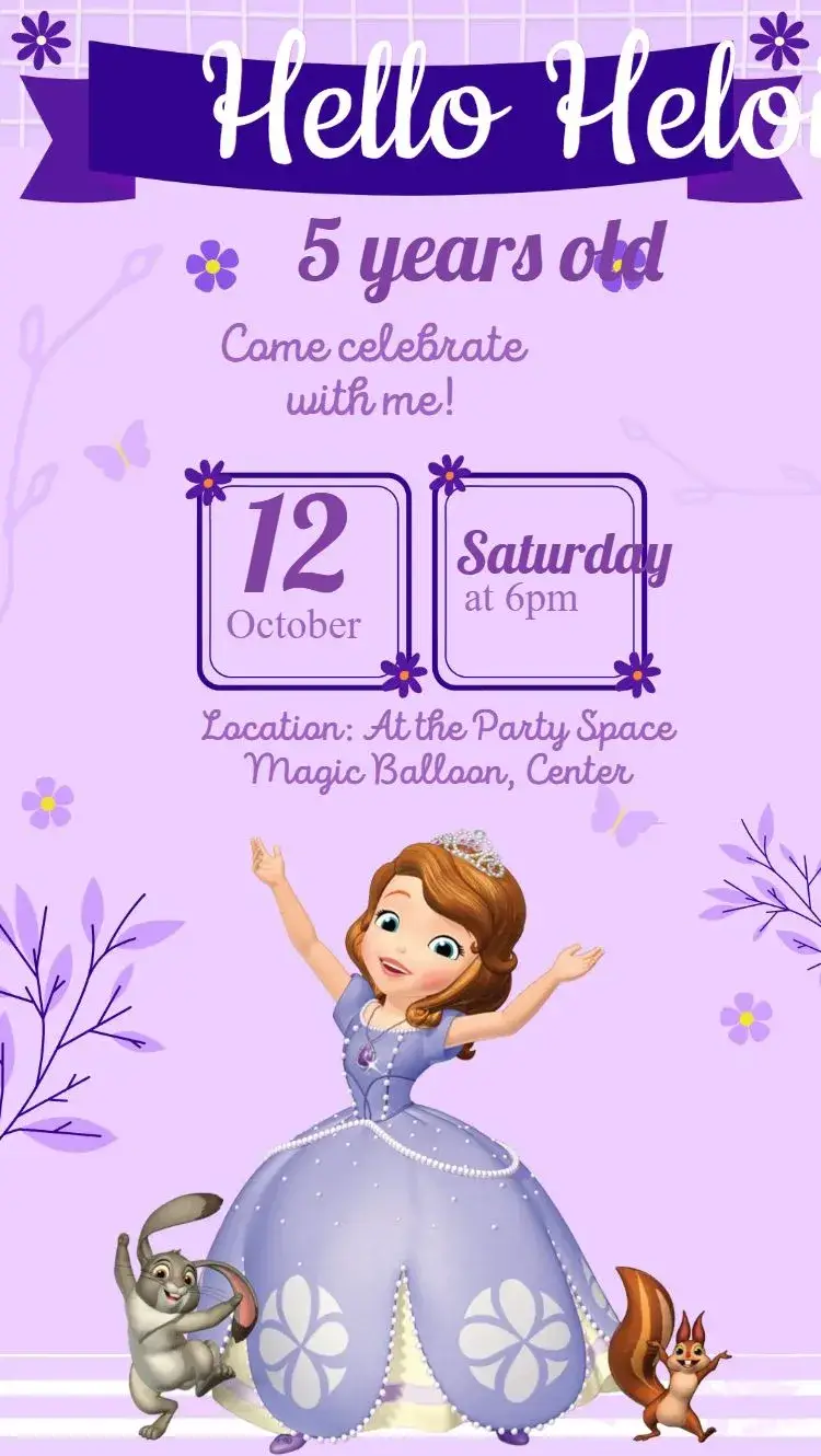 Princess Sofia invitation