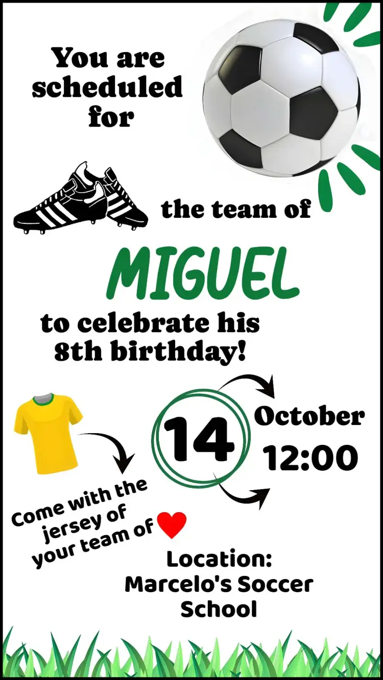 Invite Soccer editable and customizable
