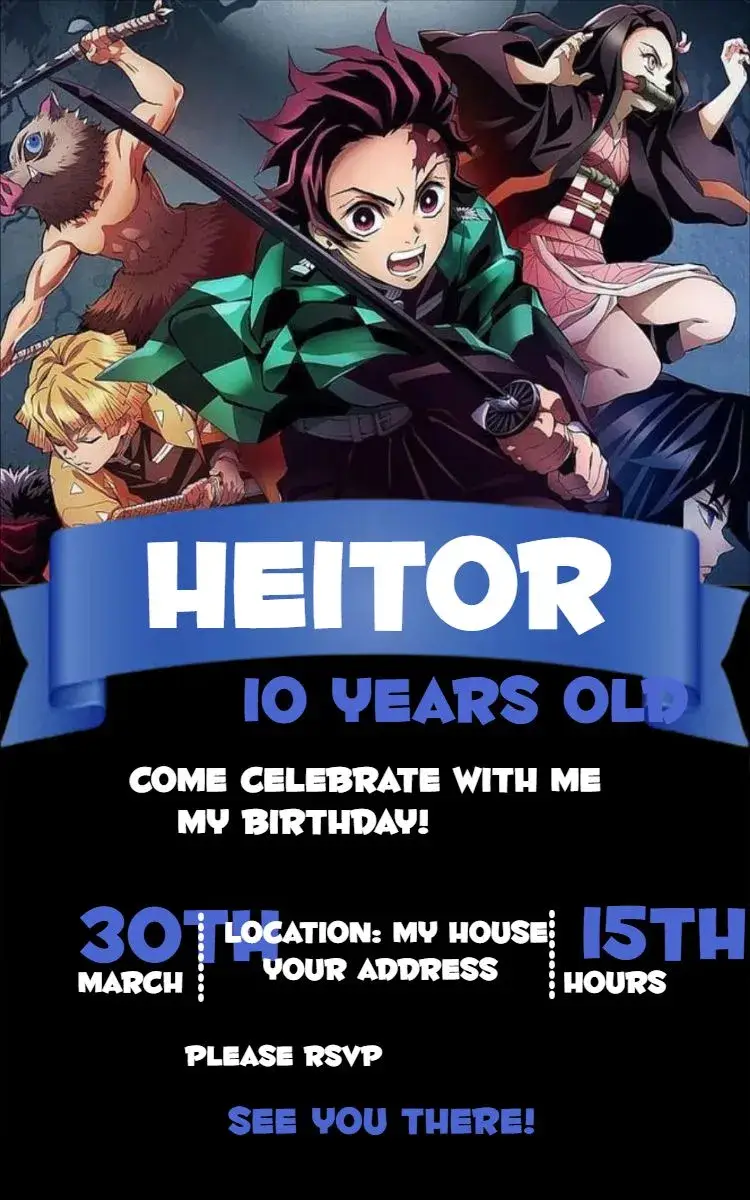 Invite Demon Slayer 2 editable and customizable