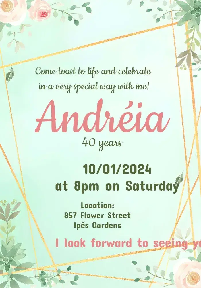 Floral Years invitation
