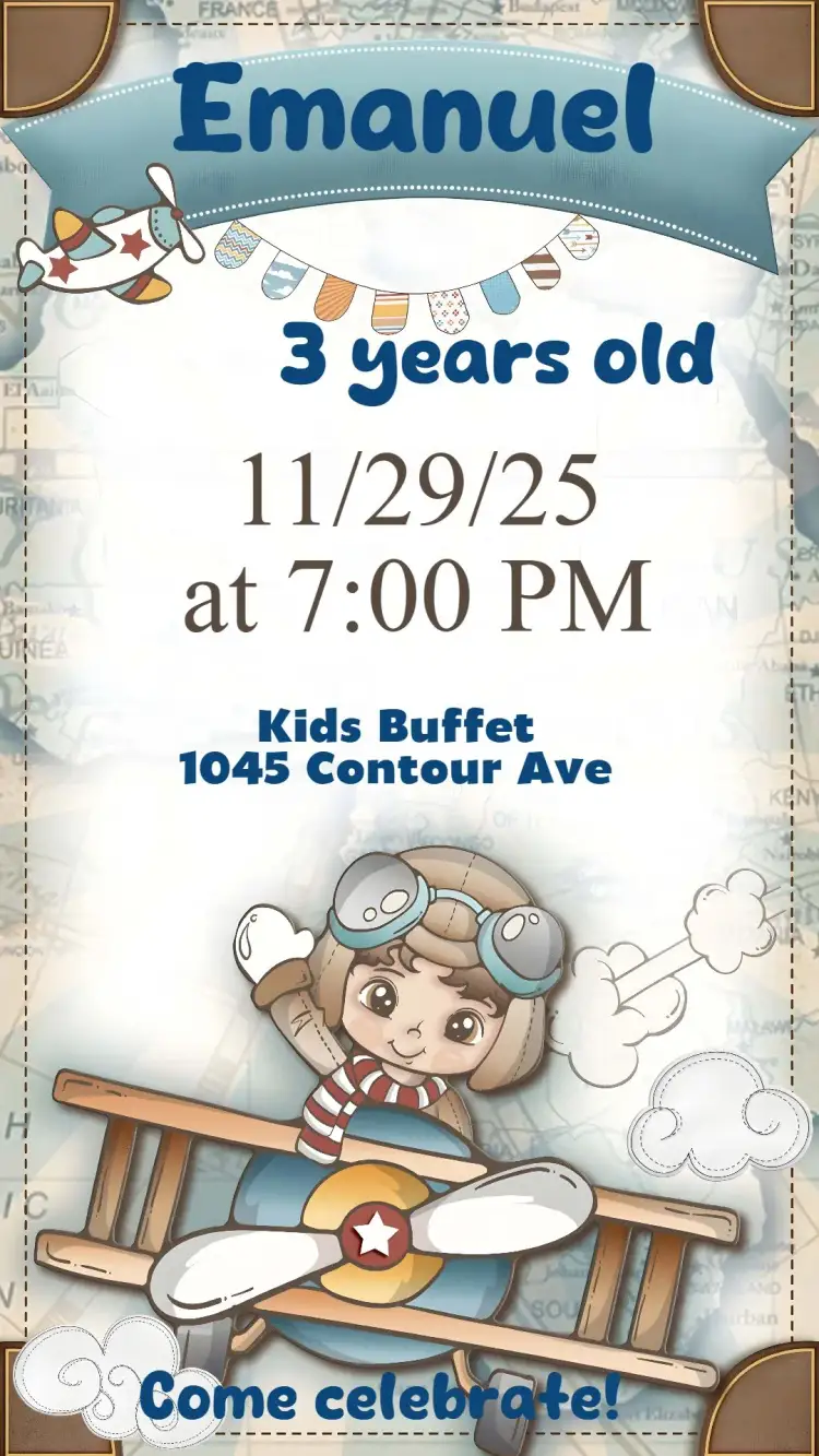 Invitation Pilot – Kids' Birthday Party theme