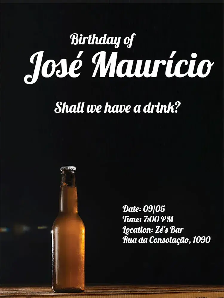 Invite Online Beer editable and customizable