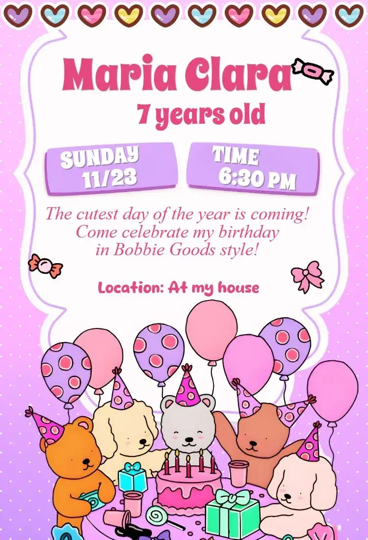 Invite Digital invitation bobbie goods editable and customizable