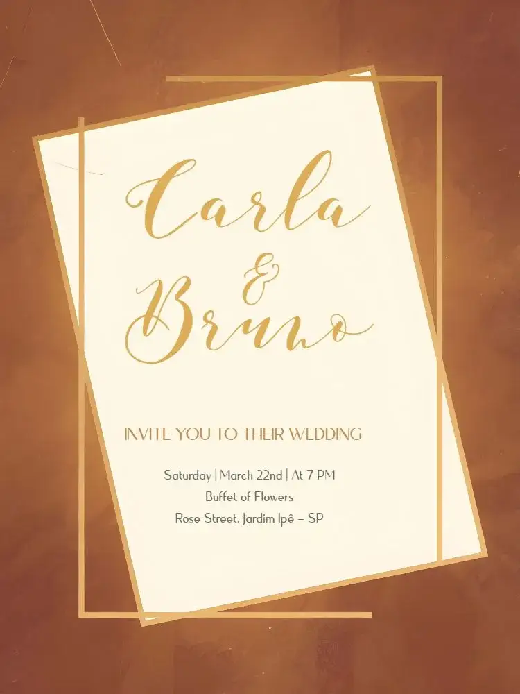 Invitation Elegant Golden Wedding – Wedding theme golden, white, classic, elegant, minimalist, marbleized