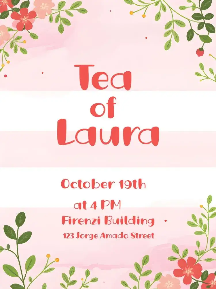 Invitation Bridal Shower Tea – Bridal Shower theme floral, romantic, elegant, vintage, modern, feminine