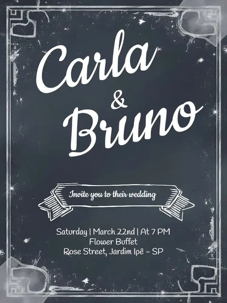 Chalkboard Wedding invitation