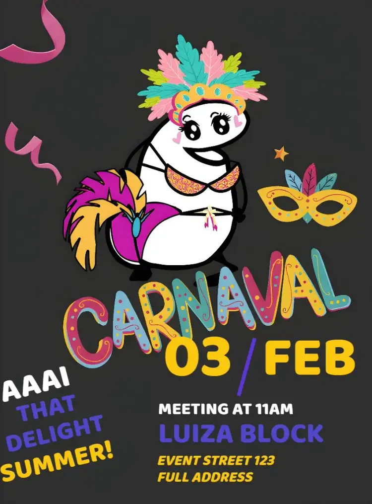 Invitation Colorful Carnival Block – Commemorative Dates theme colorful, fun-filled, folkloric, vibrant, festive, themed
