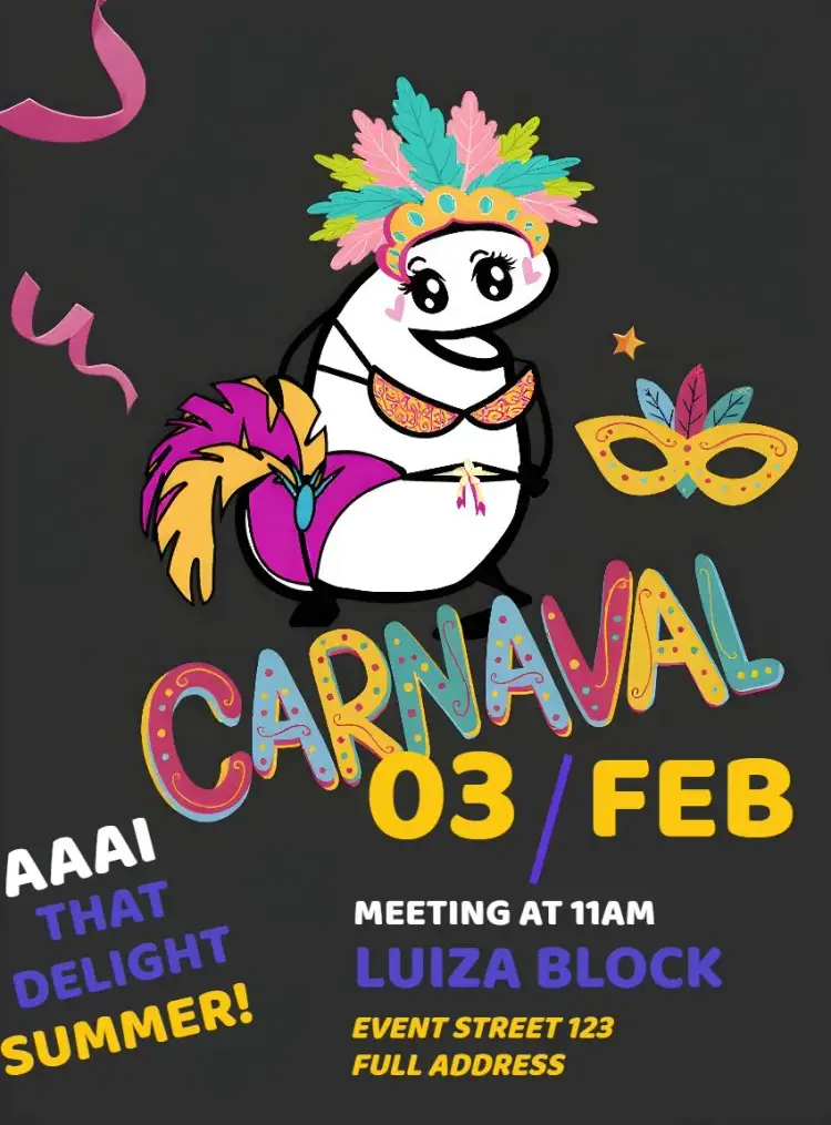 Colorful Carnival Block invitation