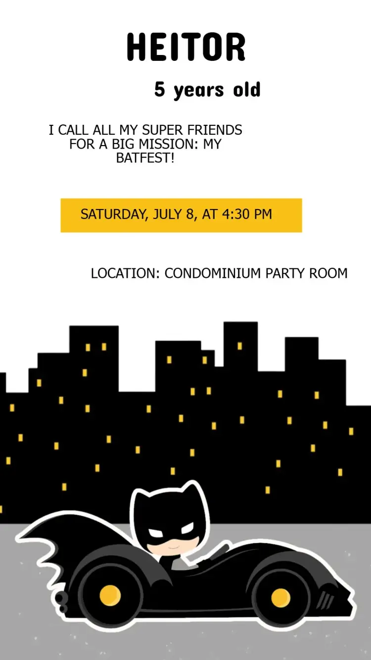 Batman Birthday Invitation
