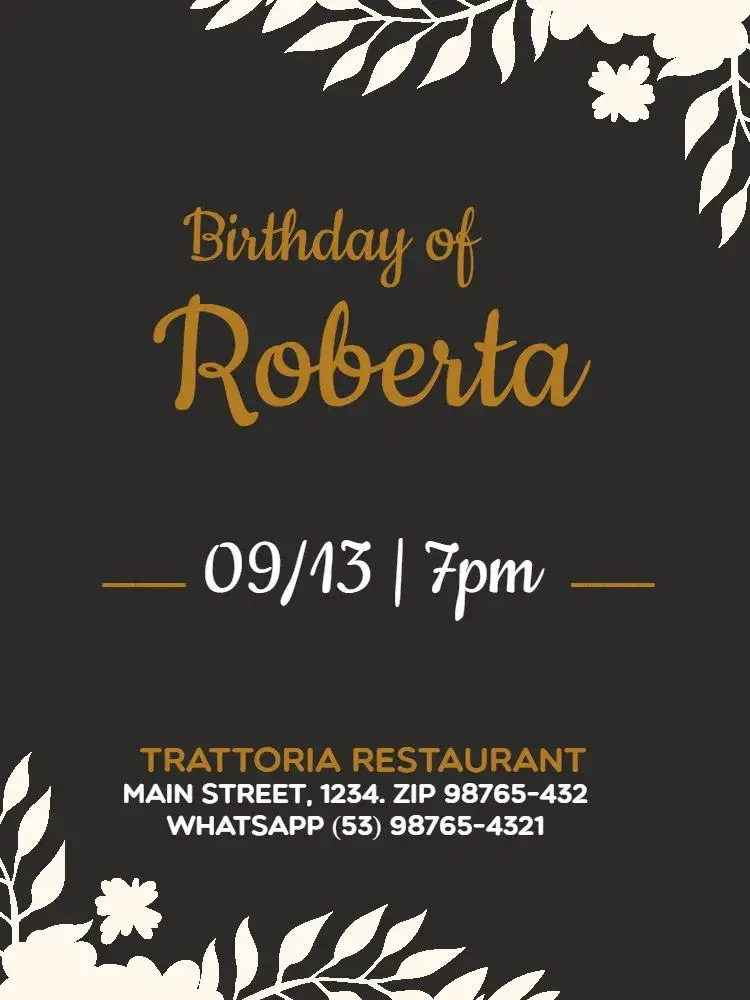 Dark Delicate Female Adult Party invitation