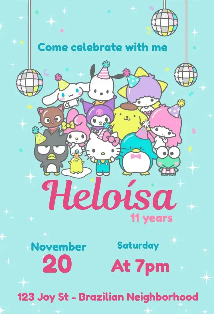 Hello Kitty invitation