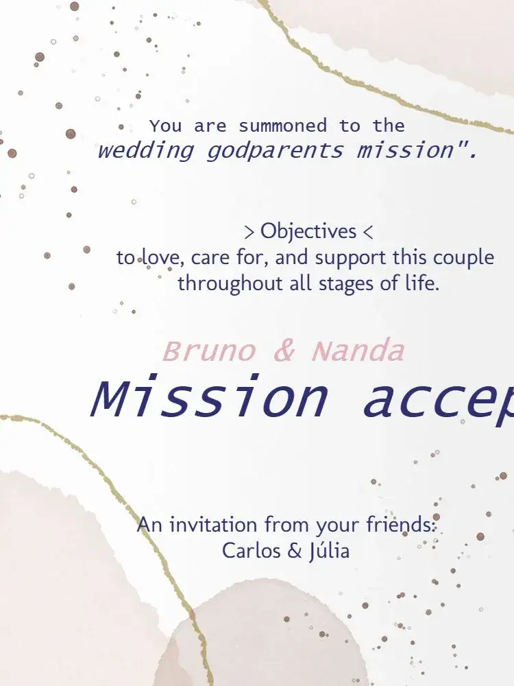 For Wedding Godparents Watercolor Pink invitation