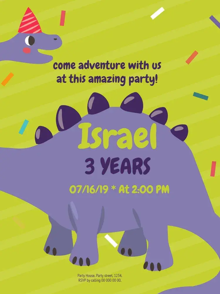 Online Dinosaur invitation