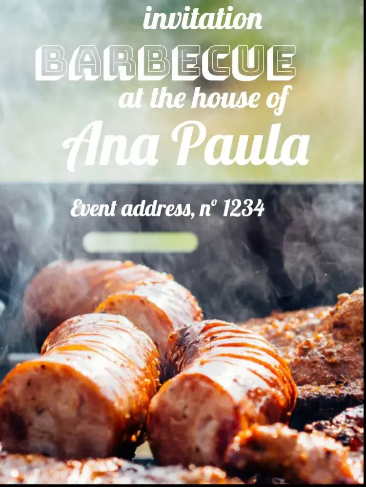 Digital Sausage BBQ invitation