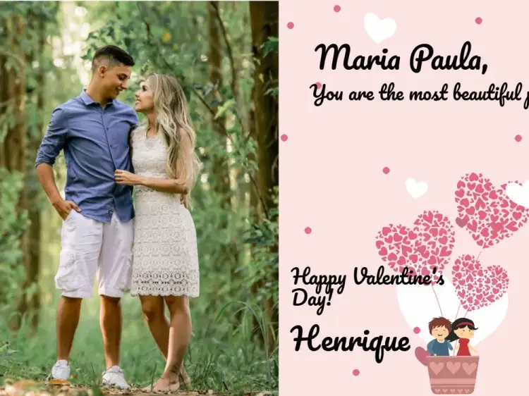 Invitation Valentine's Day Card With Photo Greetings – Commemorative Dates theme romantic, colorful, minimalist, modern, fun, floral