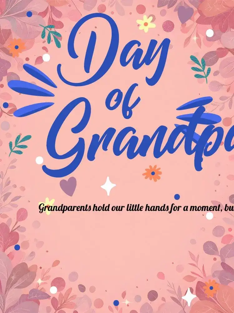 Invitation Grandparents Day Card Greetings – Commemorative Dates theme floral, pastel, moderno, carinhoso, colorido, alegre
