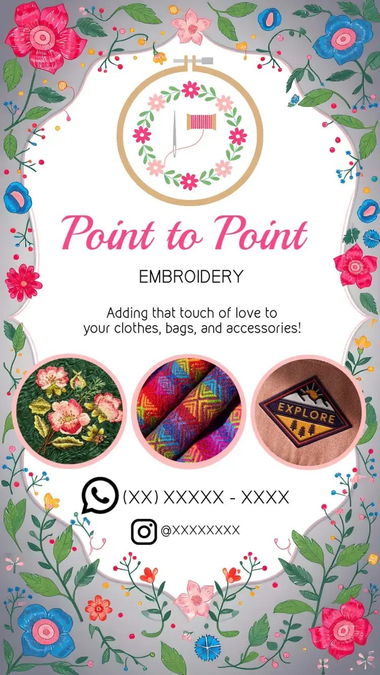 Embroidered Business Card Embroidery invitation
