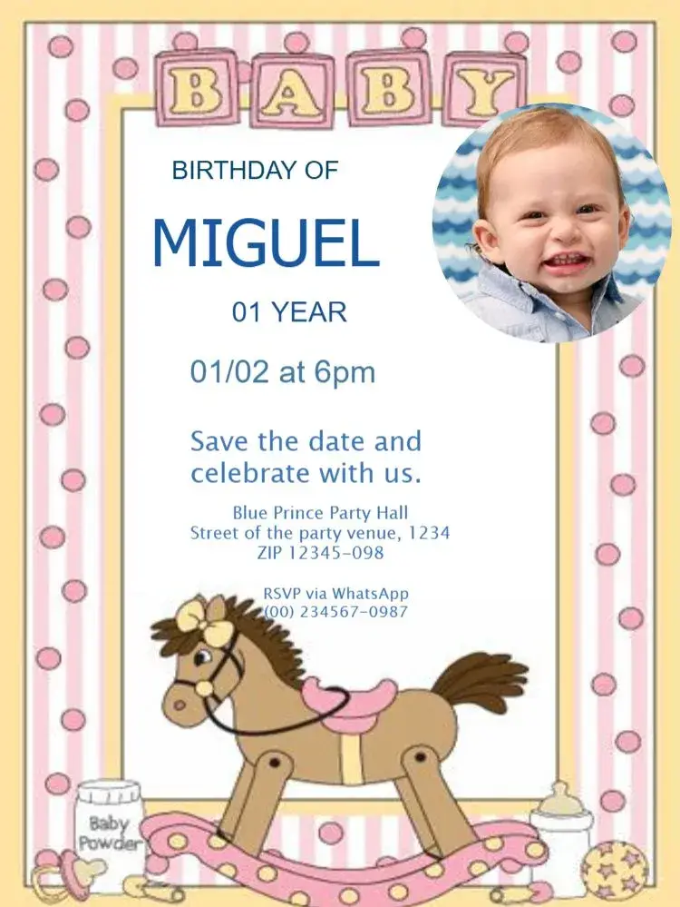 Blue Boy Child Invitation To Edit