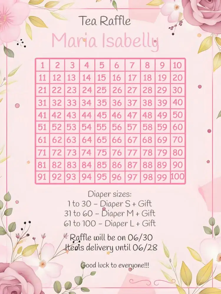Invitation Floral Raffle Tea Card – Raffle Tea theme floral, delicate, pink, green, lilac, modern