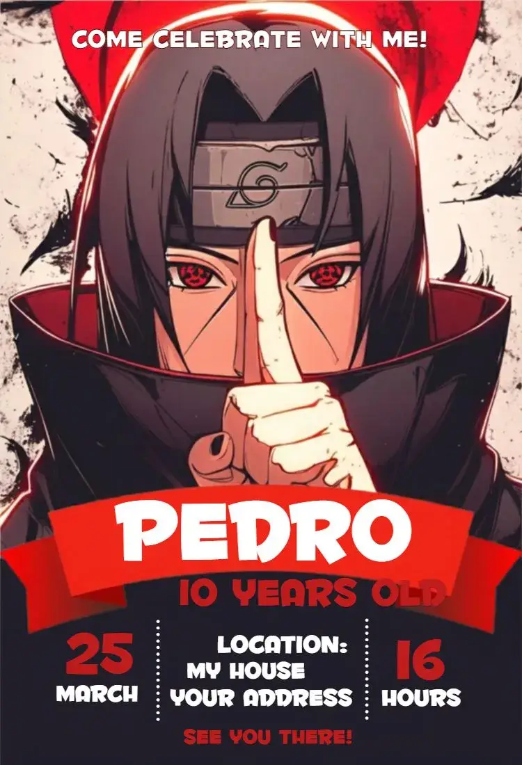 Itachi Uchiha 1 invitation