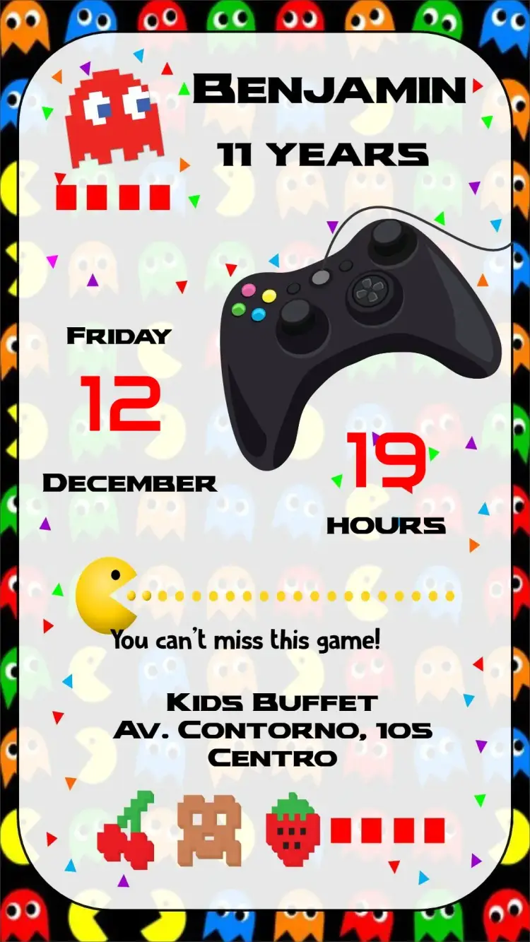Invite Video Game editable and customizable