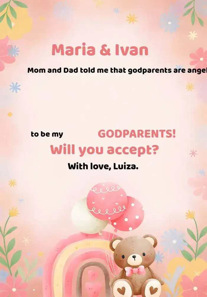For Godparents Baby Bear
