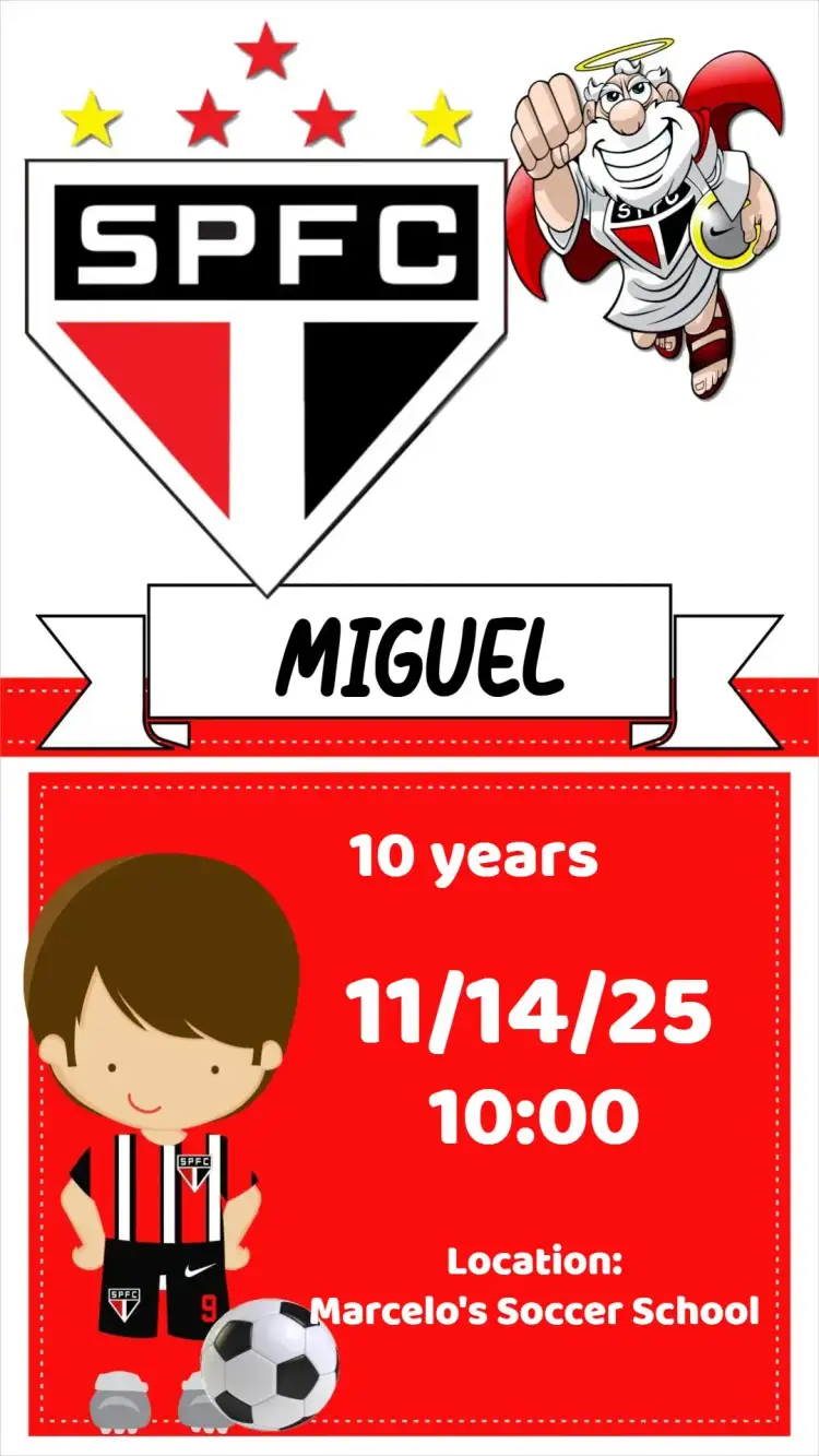 Invitation São Paulo – Birthday theme modern, vibrant, cultural, youthful, urban