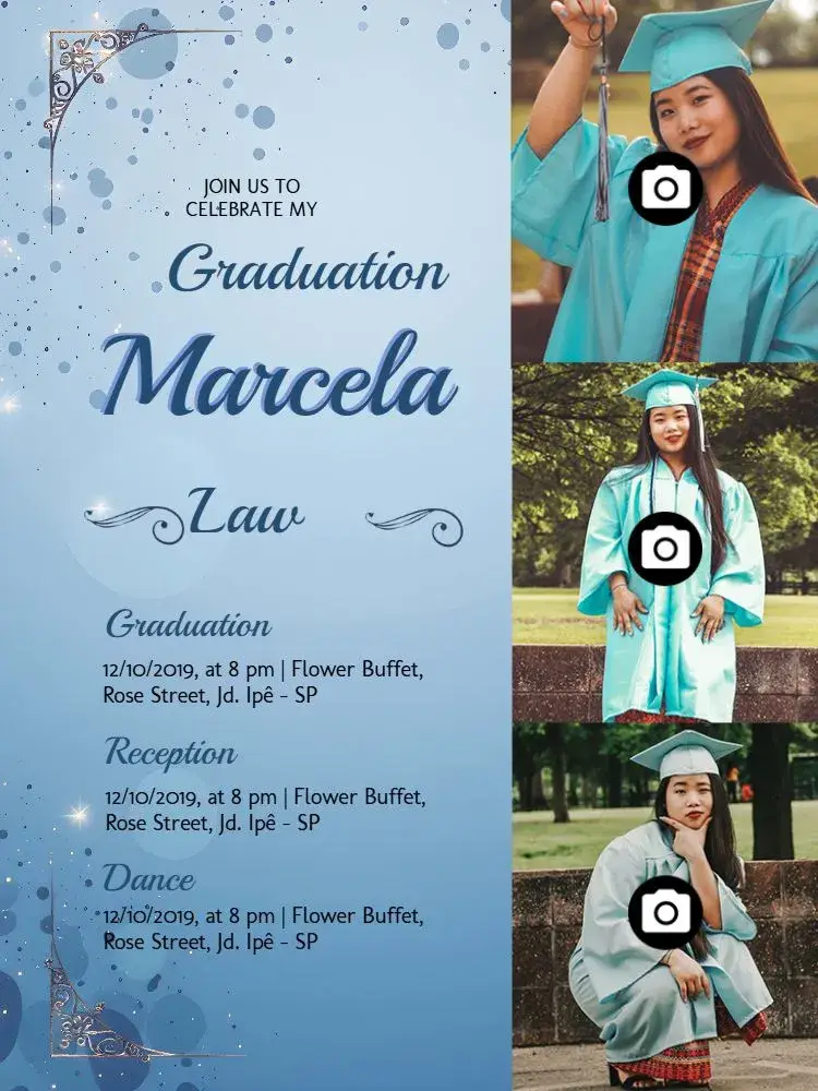 Law Graduation With Blue Photos invitation