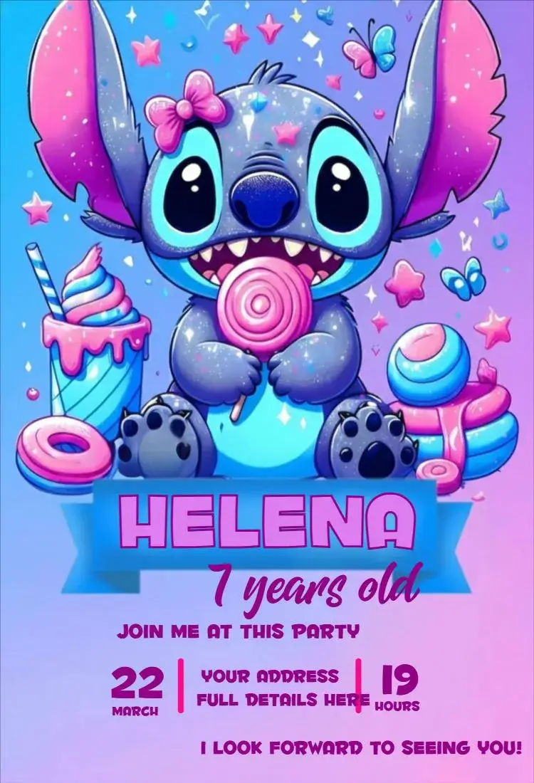 Stitch colors 2 invitation
