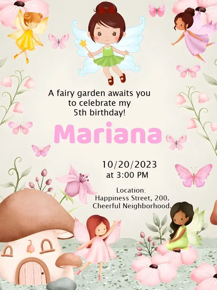 Enchanted Fairy Forest Floral invitation