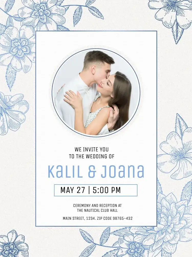 Delicate Floral Wedding Couple