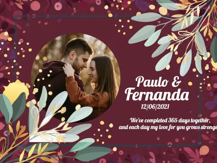 Invitation Valentine's Card With Photo Dating – Commemorative Dates theme romantic, floral, colorful, modern, minimalist