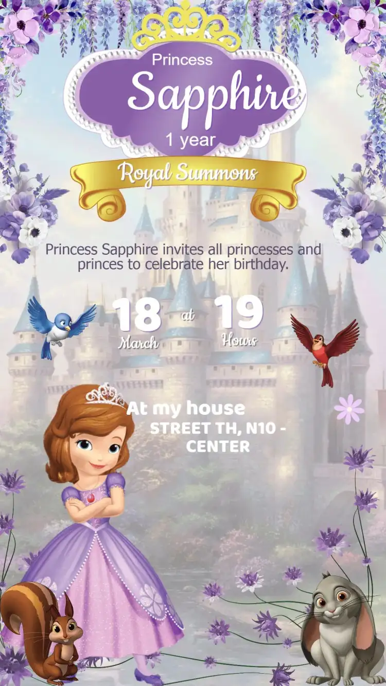 Princess Sofia Birthday Invitation