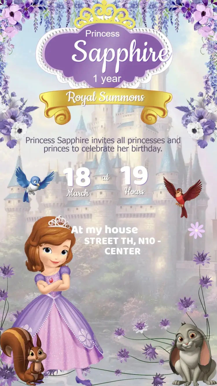 Princess Sofia Birthday Invitation