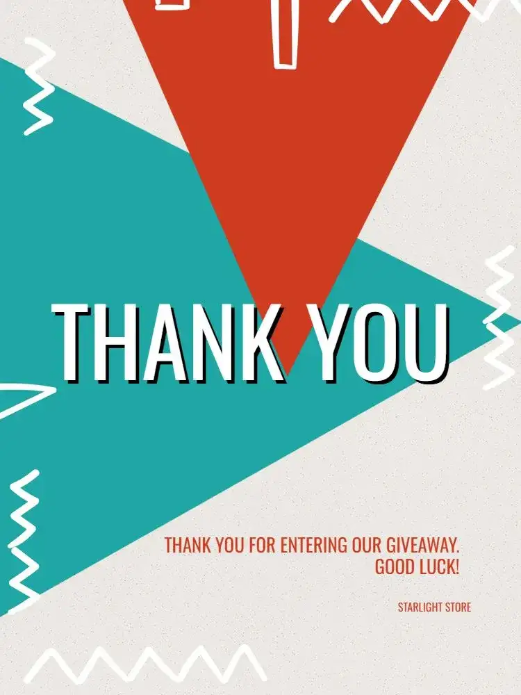 Modern Colorful Thank You Card for Participation