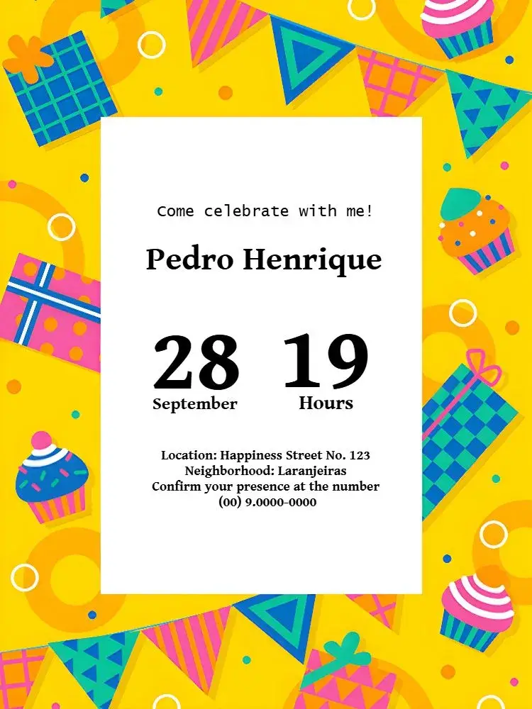 Yellow Cupcakes invitation