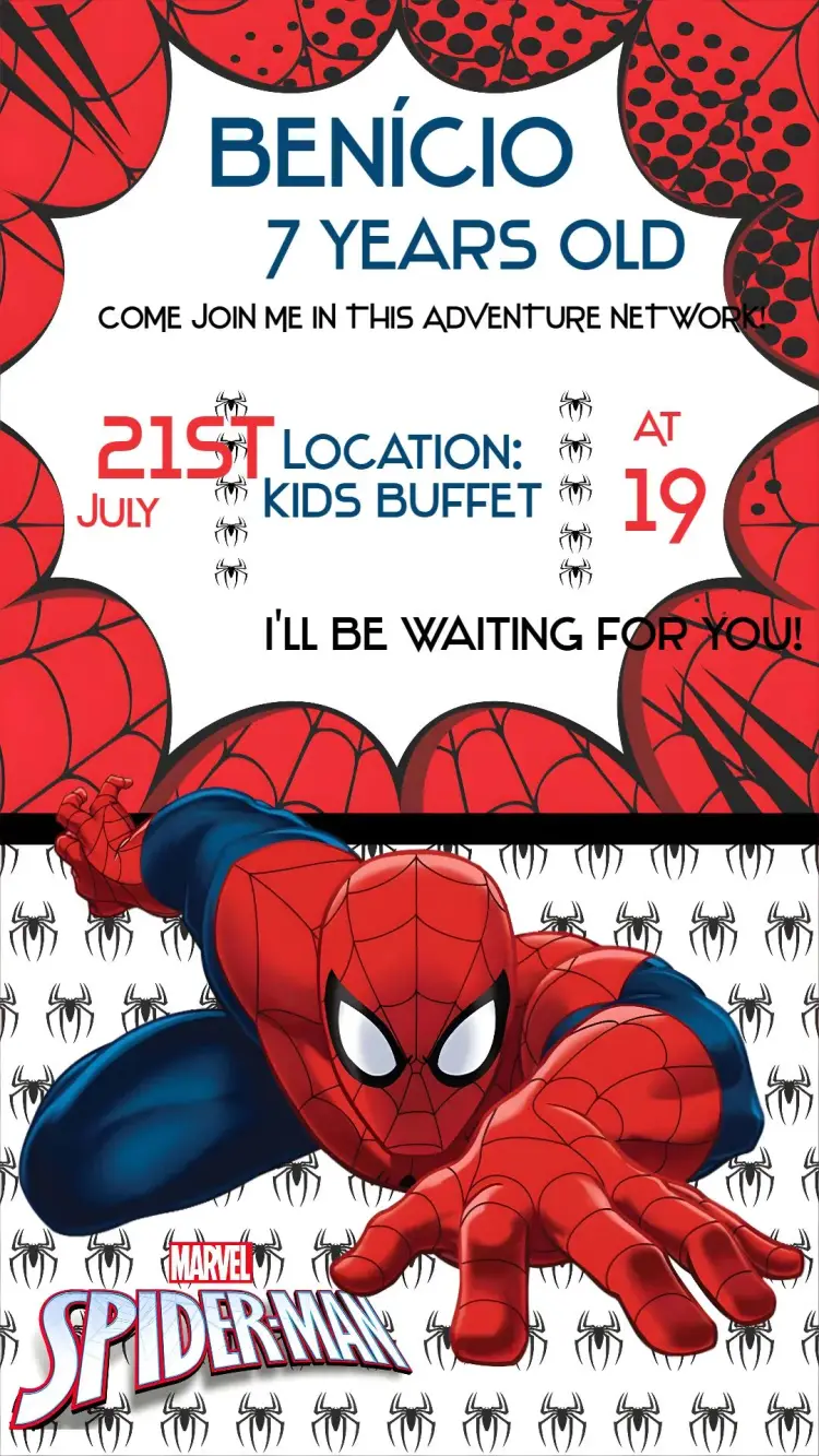 Invite Spider-Man editable and customizable