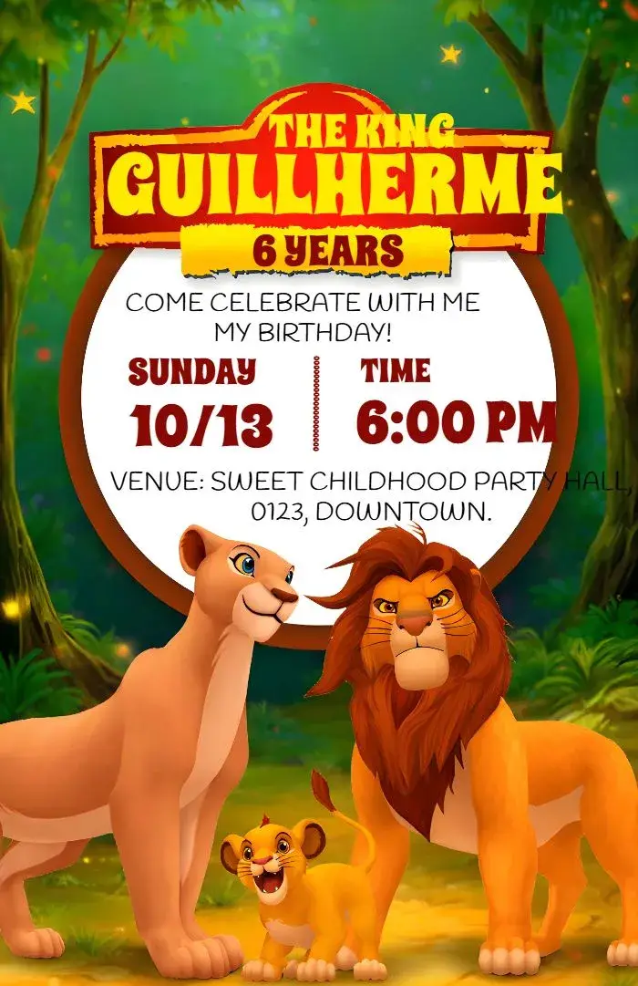 The Lion King Walt invitation