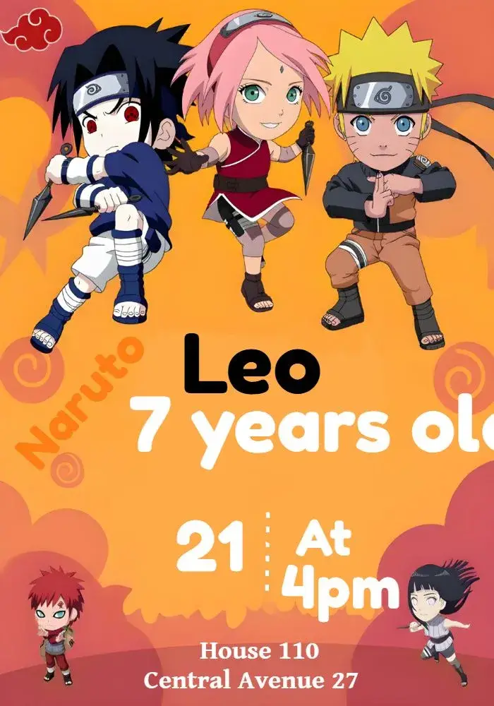 Naruto invitation