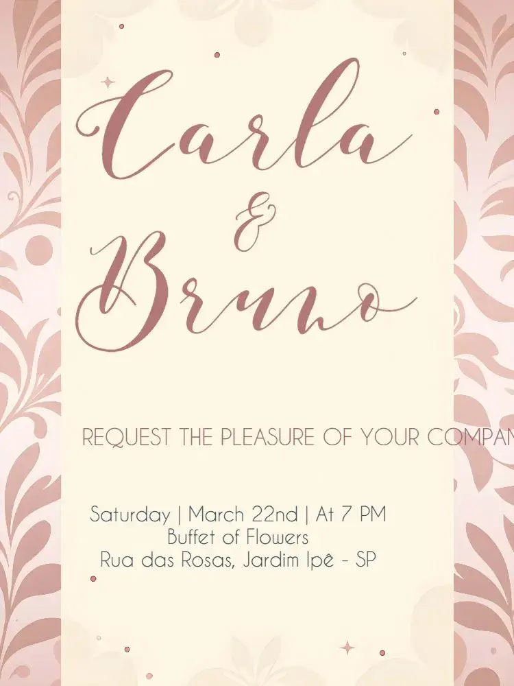 Arabesque Pink Rosé Wedding invitation