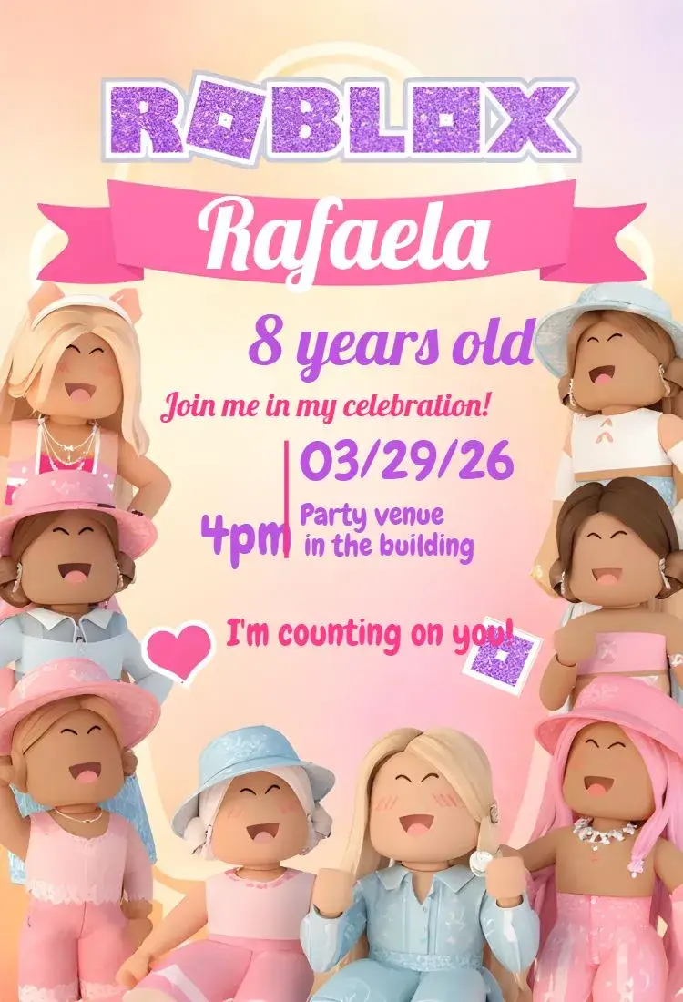 Roblox Pink invitation