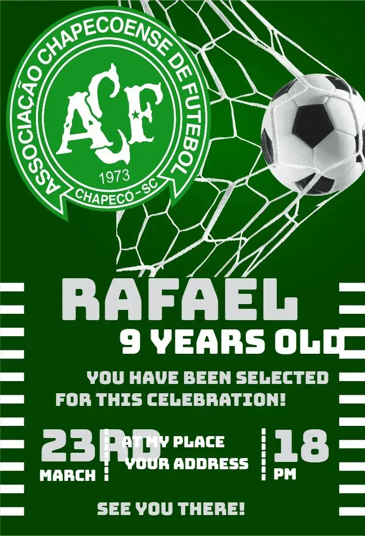 Invite Chapecoense 3 editable and customizable