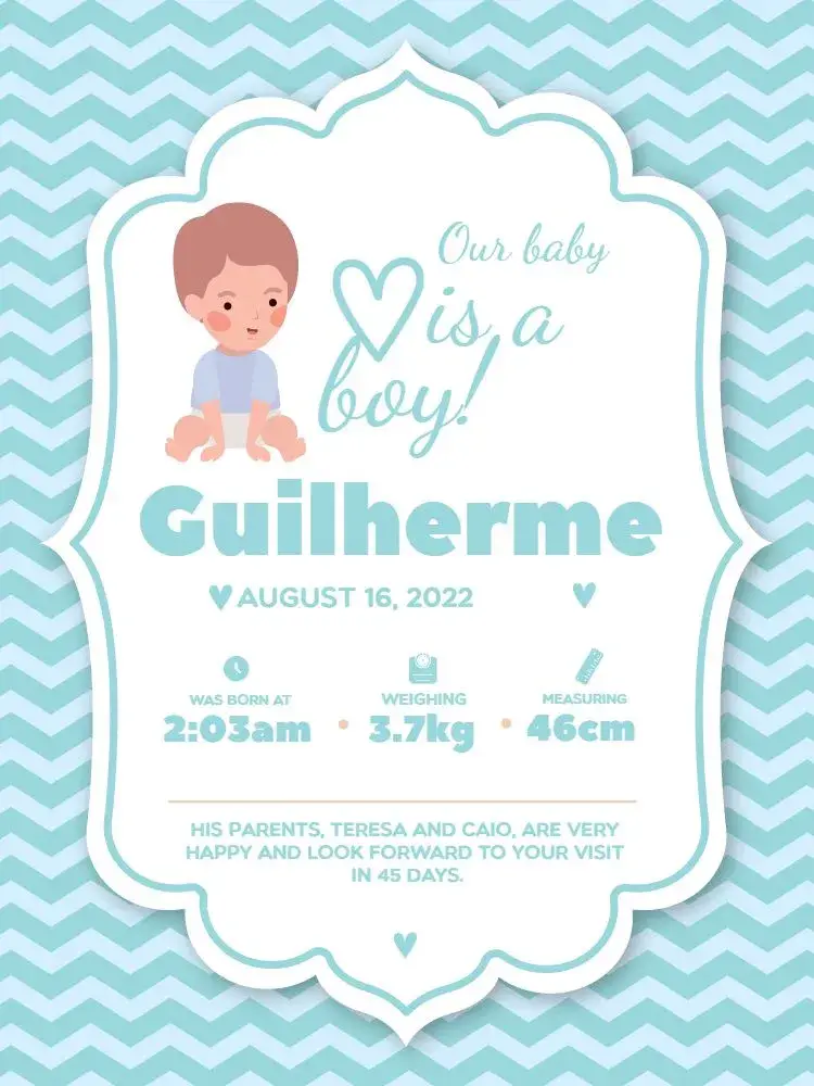 Baby Boy Blue Birth Celebration Card invitation