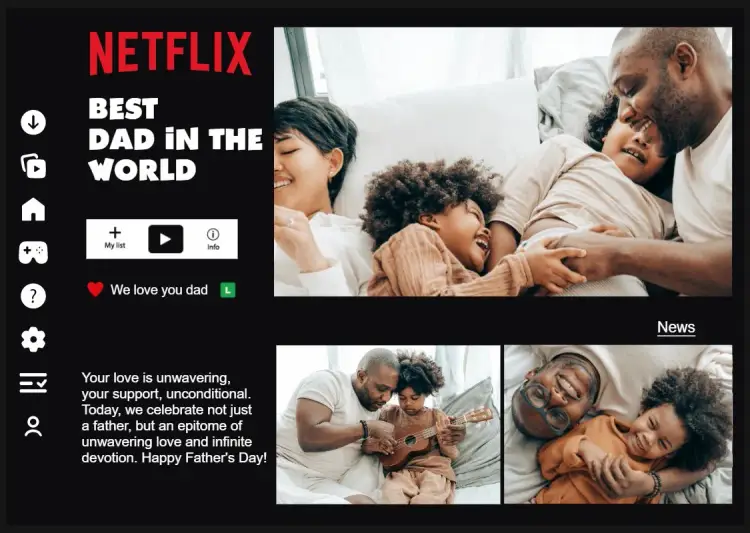 Netflix Best Dad Family Frame invitation
