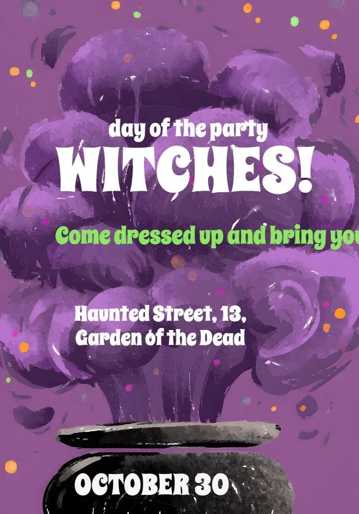 Invitation Halloween Terror Party – Commemorative Dates theme colorful, themed, horror, magical, fantasy, witches
