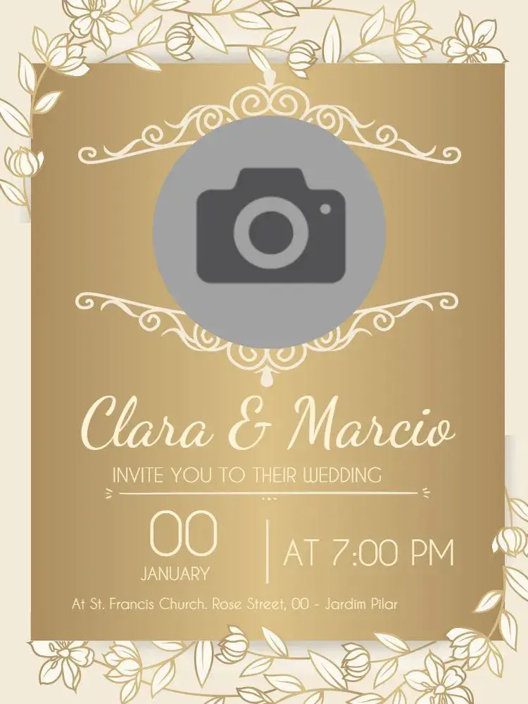 Golden Wedding Photo invitation