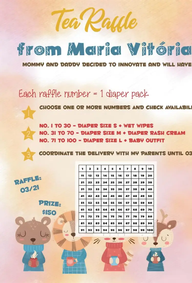 Safari Raffle Tea Whatsapp invitation