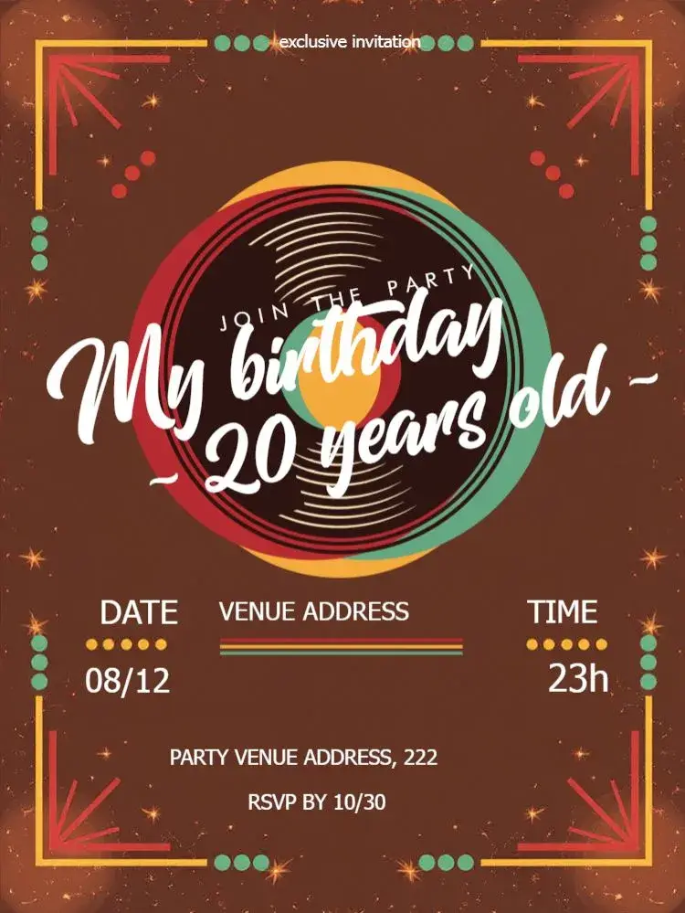 Invite Rock - Vintage Brown Vinyl editable and customizable